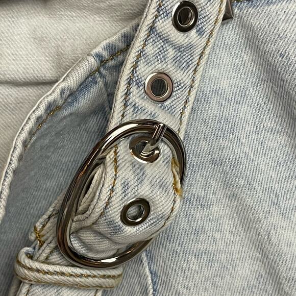 WeWoreWhat Indigo Comfort Cut Out Denim Mini Skirt Size Small NWT - Picture 6 of 11